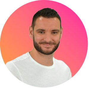 Man with colorful background