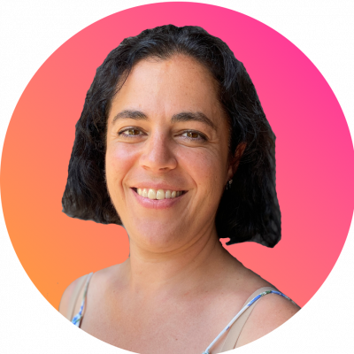 Woman with gradient background